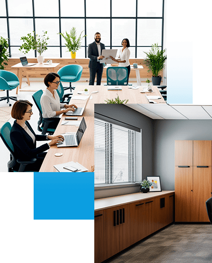 Office space image with coworking benefits
